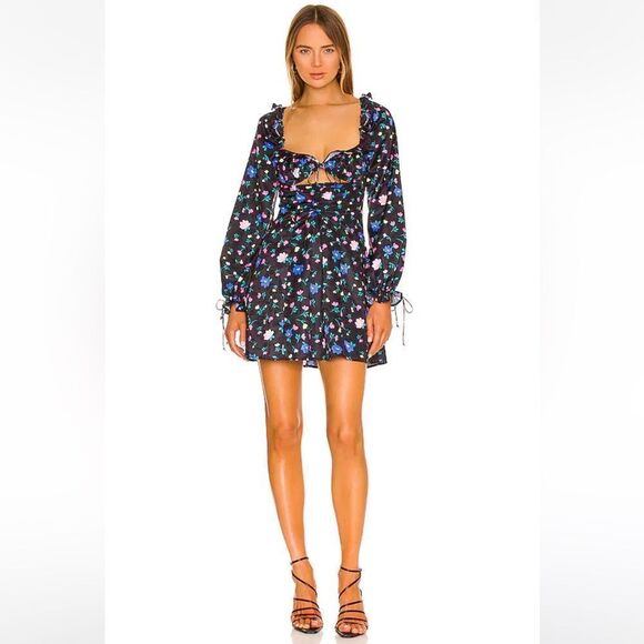 NWT For Love & Lemons Lexy Long Sleeve Mini Dress size Small - Picture 1 of 9